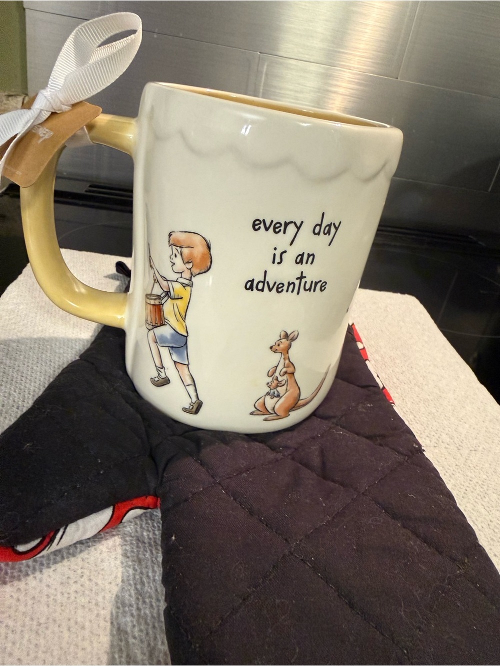 Rae Dunn Winnie the Pooh “everyday is an adventure” double sides ceramic mug